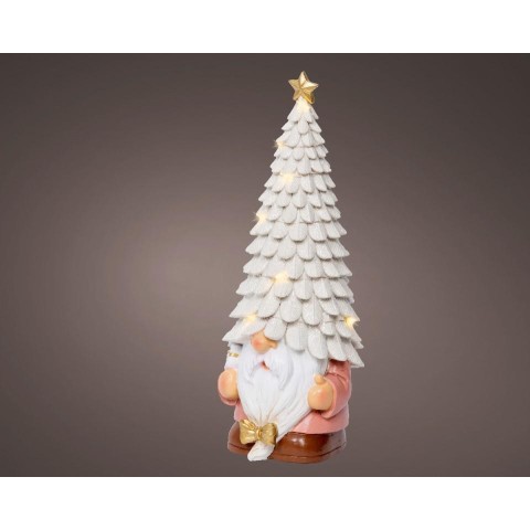 GNOMO LED RESINA TESTA ALBERO H.29CM.